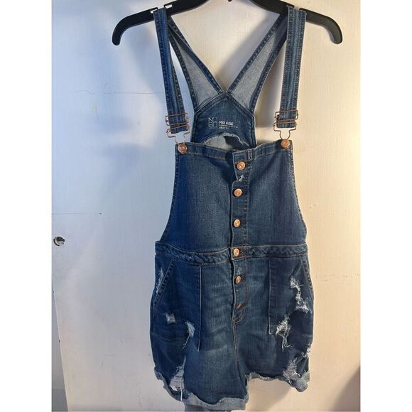 Nobo denim short overalls jr. large 11/13 distressed - Picture 2 of 7